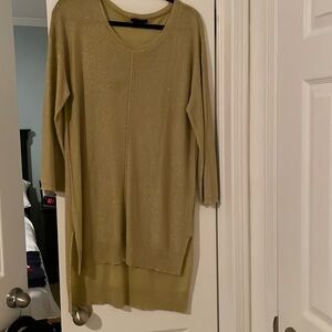 Celery green with soft glitter long sleeve, Simon Chang, XL. Like new.